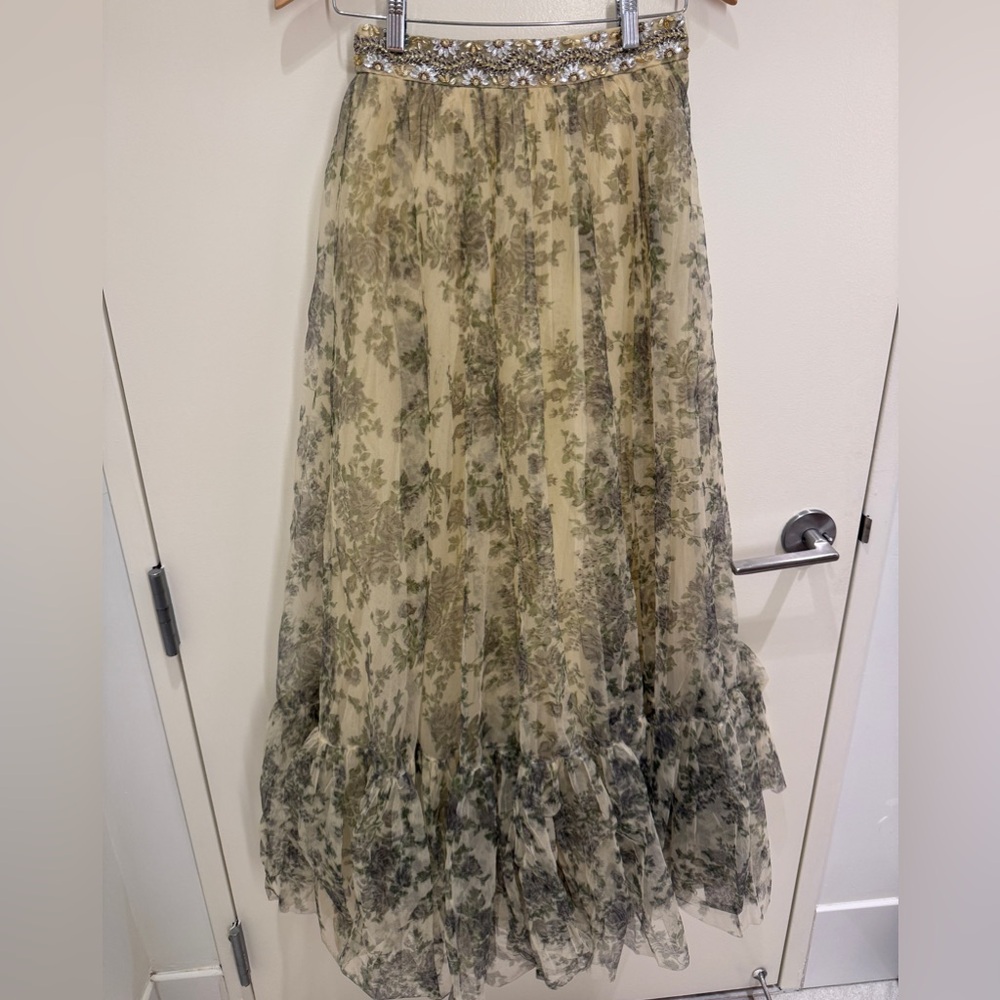 Ethnic Indian Wear Olive and Beige Maxi Dress by HolicChic by Megha - Picture 5 of 6
